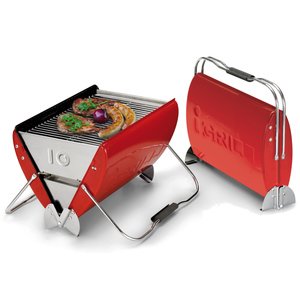 K&uuml;CHENPROFI Design-Holzkohlegrill, klappbar in rot