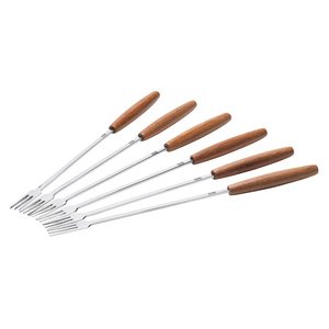 Stöckli Käsefonduegabeln mit Holzgriff, 6 Stk.