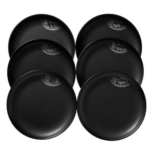 Stöckli Alpaufzug 6-er Set Fondueteller schwarz 21