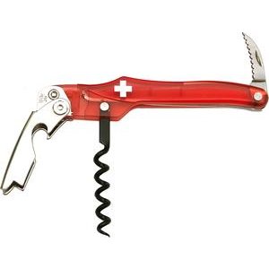 Heidi Cheese Line Korkenzieher rot mit Schweizerkreuz