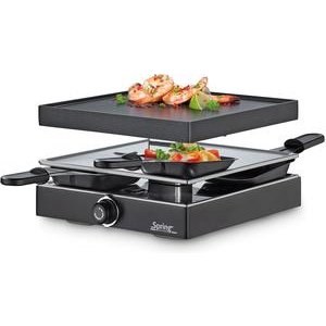 Spring Raclette 4 Classic Schwarz mit Alugrillplatte