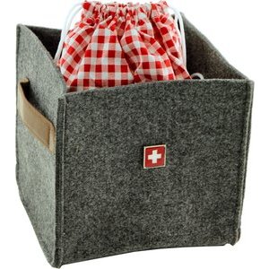 Birth Gramm Kartoffelkorb Filz grau Schweizer Kreuz
