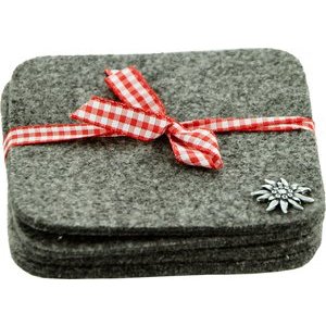 Birth Gramm Glasuntersetzer 4er Set Filz grau Edelweiss