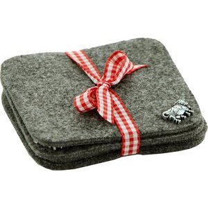 Birth Gramm Glasuntersetzer 4er Set Filz grau Kuh