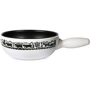 Stöckli Käsefonduecaquelon Tradition Alpaufzug Induktion weiß 23 cm