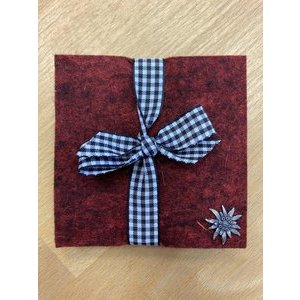 Birth Gramm Glasuntersetzer 4er Set Filz rubinrot meliert Edelweiss