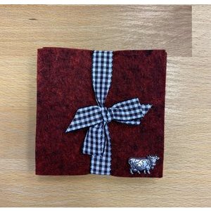 Birth Gramm Glasuntersetzer 4er Set Filz rubinrot meliert Kuh