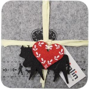 Steinlin Alpaufzug Glasuntersetzer grau 4er Set