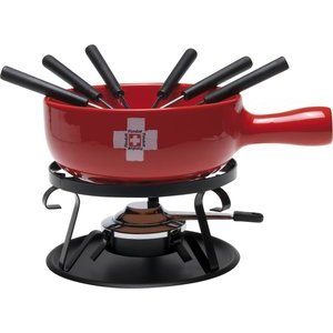Nouvel Käsefondue-Set CH-Doppelkreuz rot