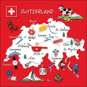 Swiss Finest Servietten Switzerland 20 Stück