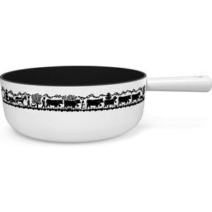 Stöckli Classic 22 Guss-Caquelon weiss mit Alp-Dekor