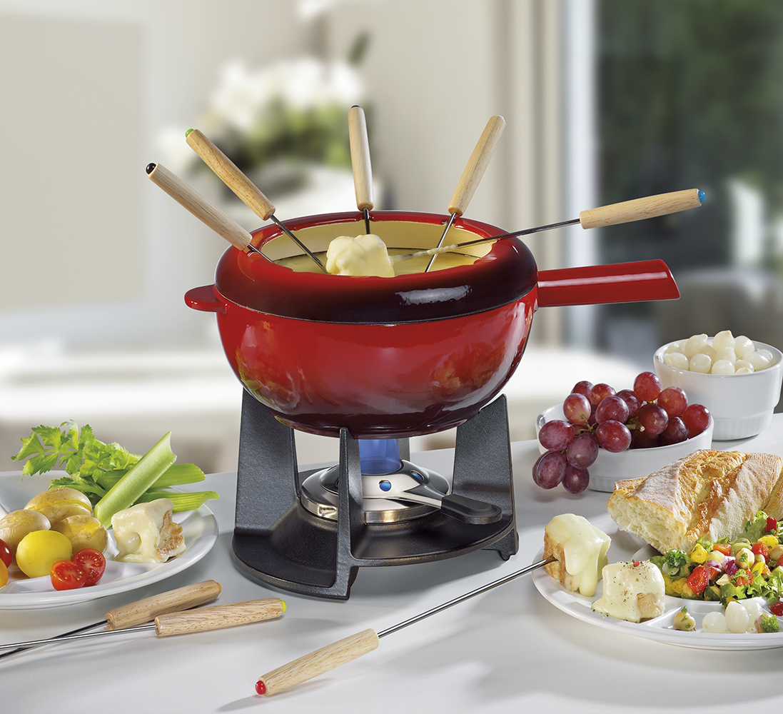 Spring Saas Fee Guss-Fondue-Garnitur rot 20