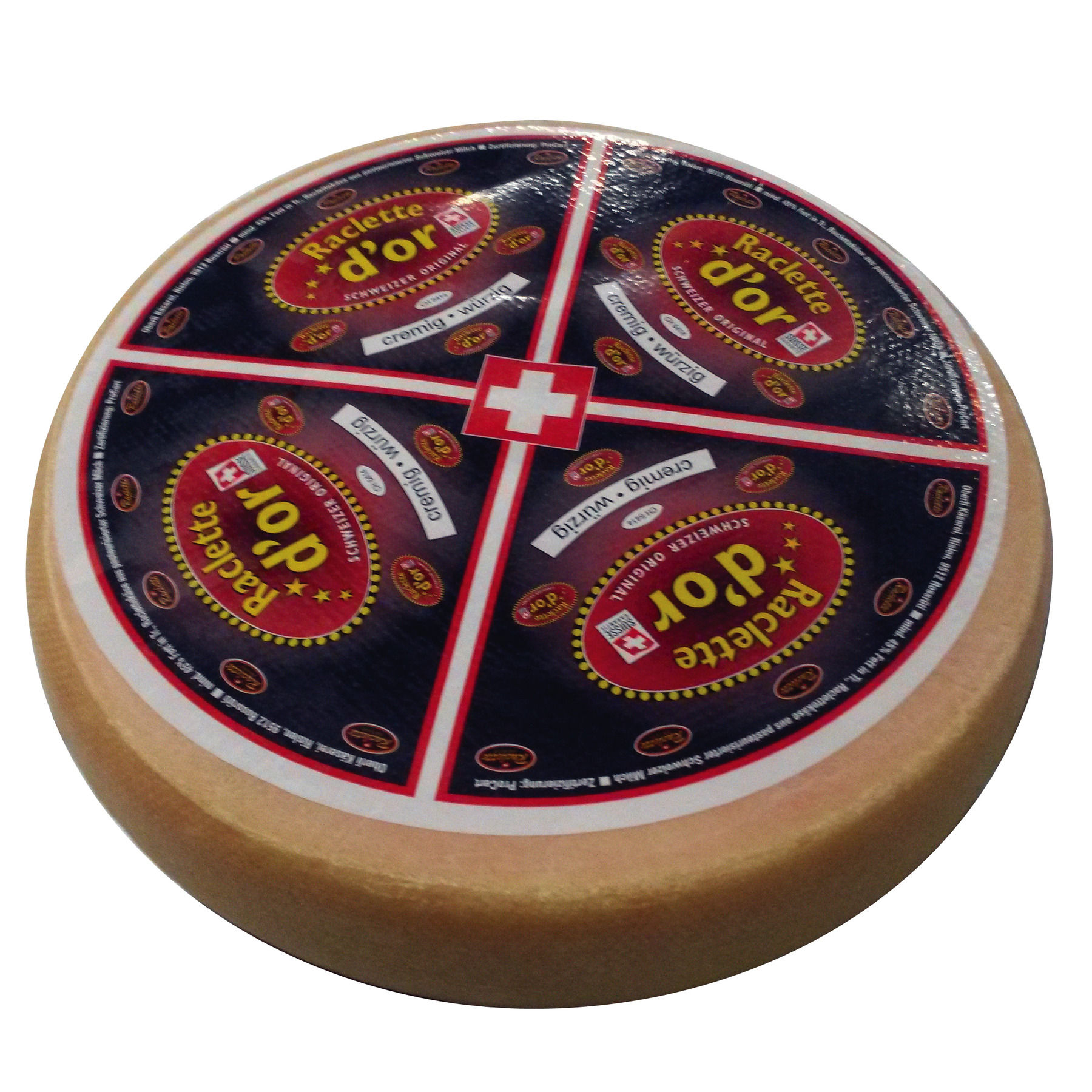 Bodensee Käserei Raclette d'Or Rohmilch-Raclette rund 1/2 Laib