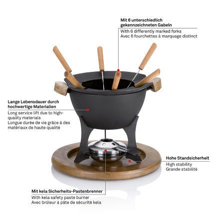 Kela Fondue-Set Country 11tlg.