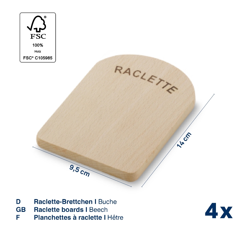 Kela Raclette-Brettchen Baar 4er Set