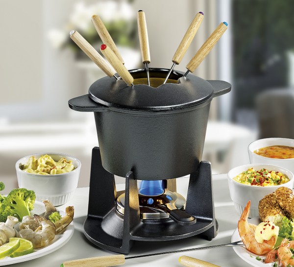 Spring Grenoble Guss-Fondue-Garnitur schwarz 16 cm