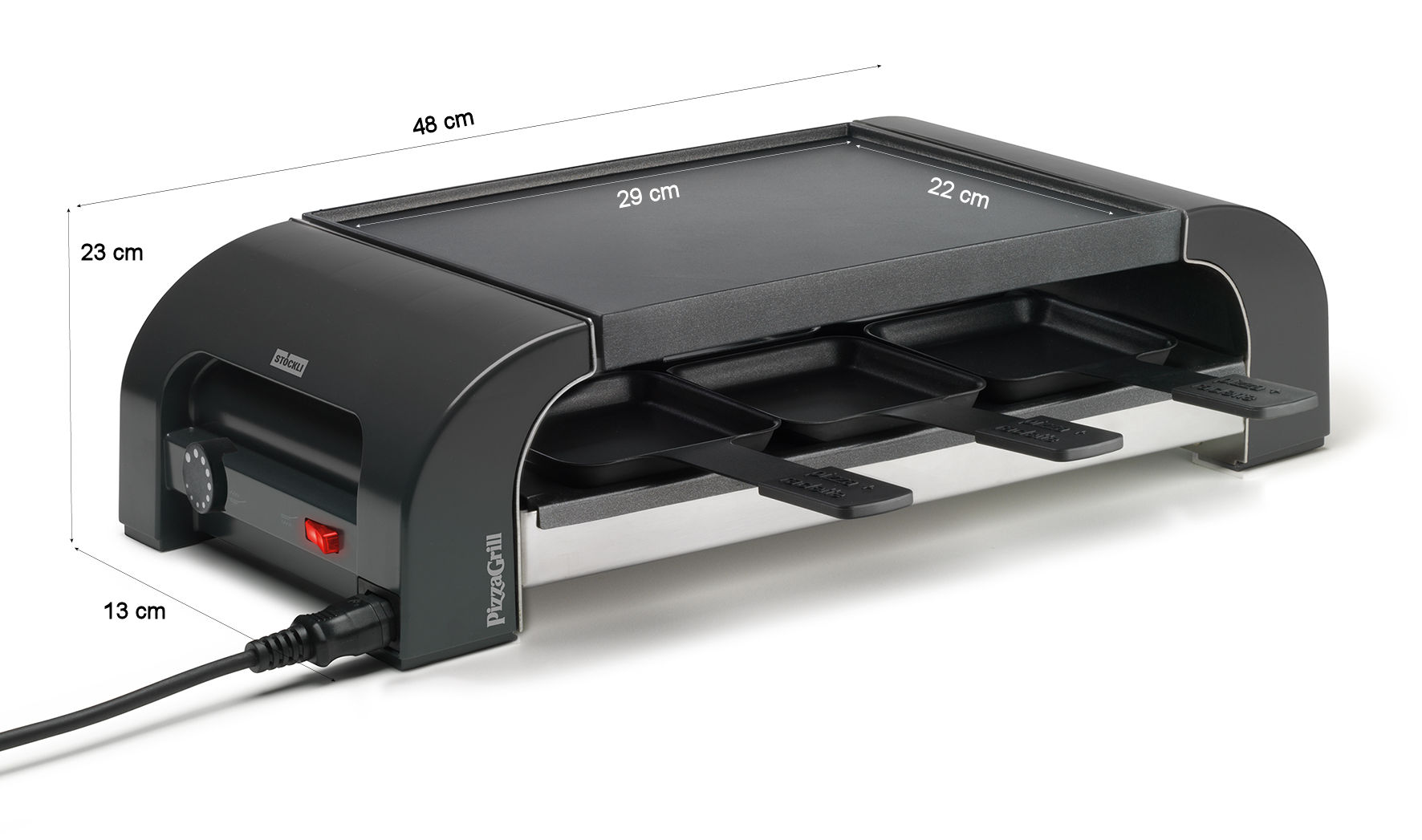 Stöckli Raclette for6 PizzaGrill anthrazit