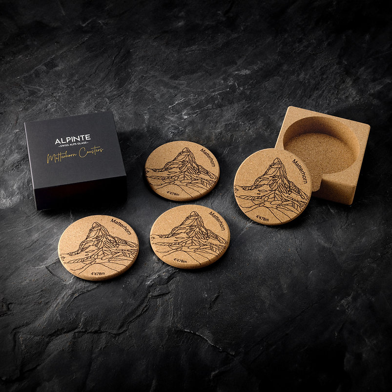 Alpinte Glasuntersetzer-Set Matterhorn