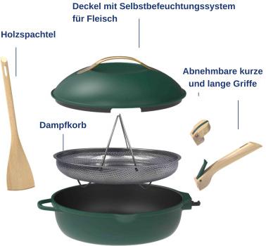 Cookut La Fabuleuse 28cm 8-in-1 Pfanne grün