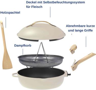 Cookut La Fabuleuse 24cm 8-in-1 Pfanne weiß