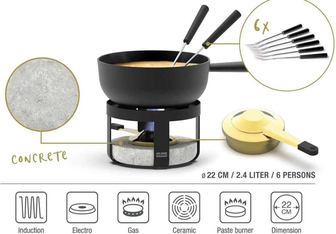 Stöckli Pilatus Stone Classic 22 Fondue-Set