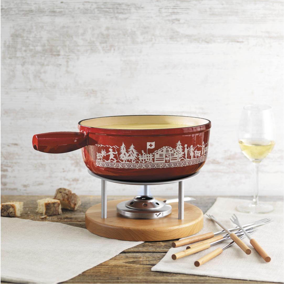 Kuhn Rikon Käsefondue Set Induktion Guss Alpweide 23cm