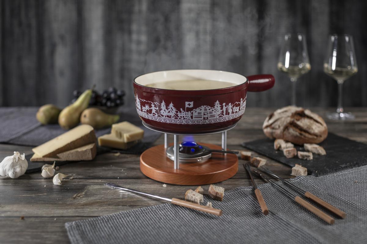 Kuhn Rikon Käsefondue Set Induktion Guss Alpweide 23cm