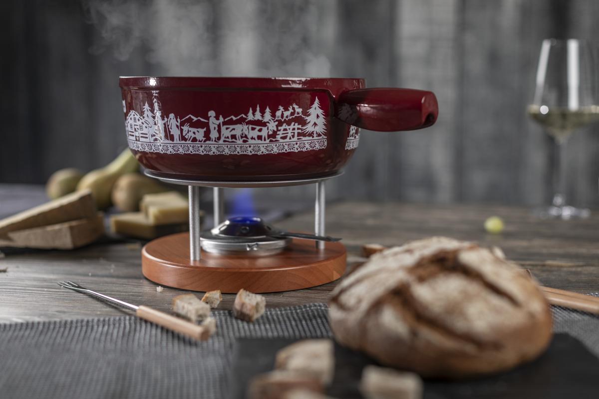 Kuhn Rikon Käsefondue Set Induktion Guss Alpweide 23cm