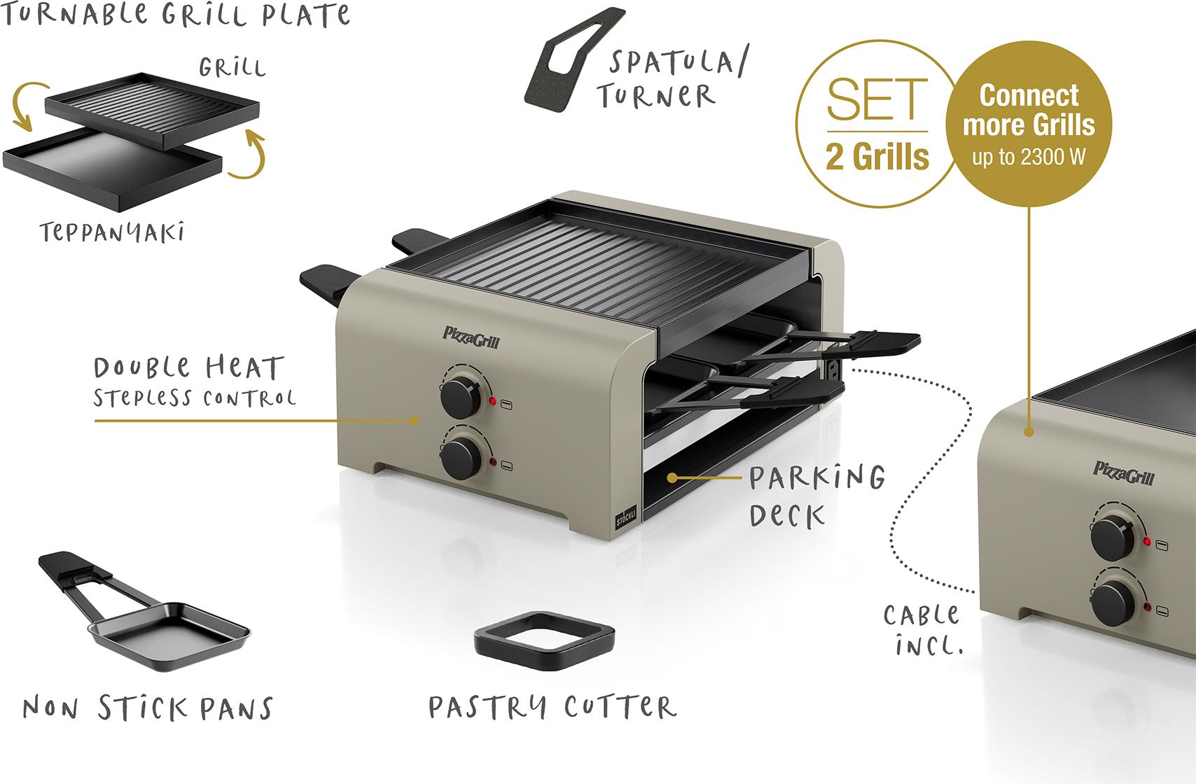 Stöckli PizzaGrill 4 Connect Set ivory gold