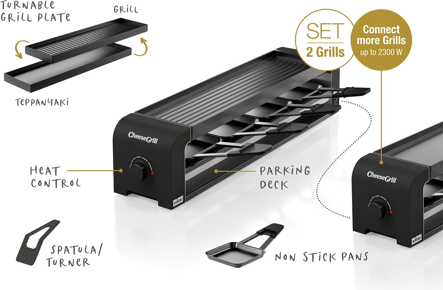 Stöckli CheeseGrill 4 Connect Set black