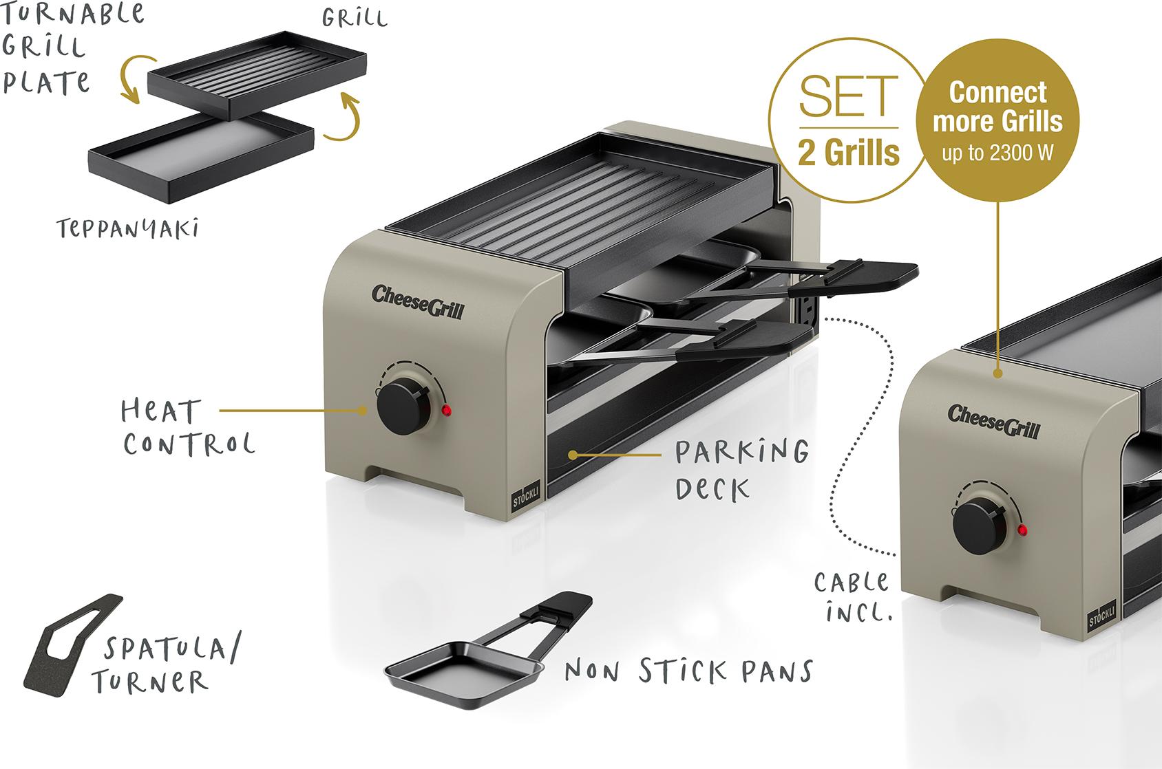 Stöckli CheeseGrill 2 Connect Set ivory gold