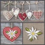 Swiss Finest Servietten Edelweiss Herz 20 Stück